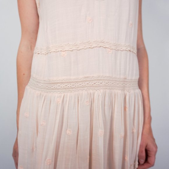FREE PEOPLE Blush Swiss Dot Maxi Dress NWOT M1 - Picture 6 of 8